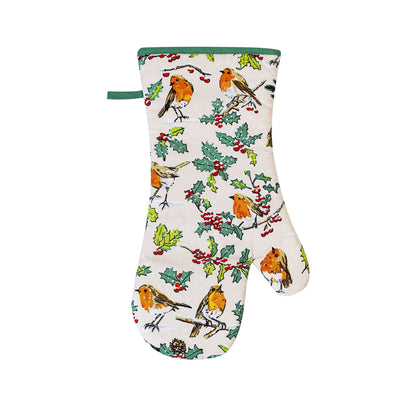 Christmas Robins Gauntlet Oven Glove
