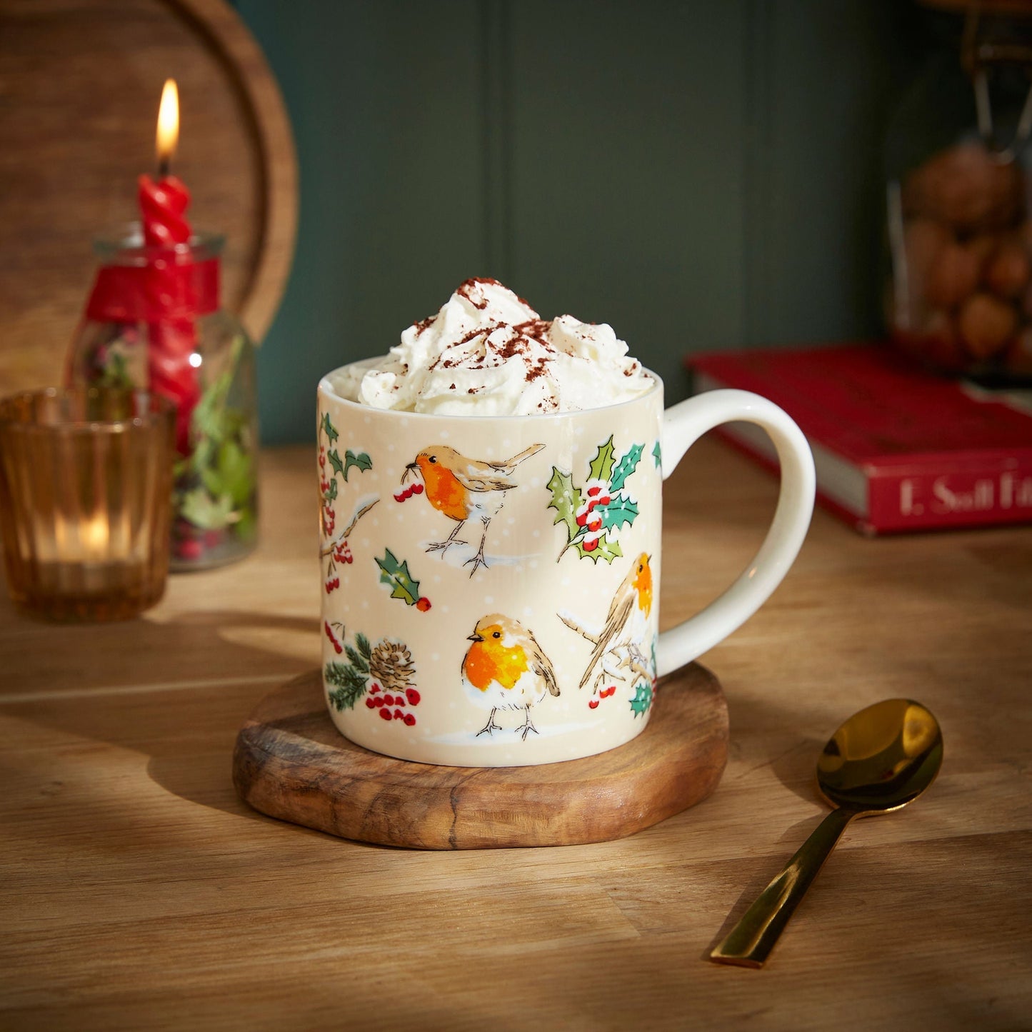 Christmas Robins Bone China Mug