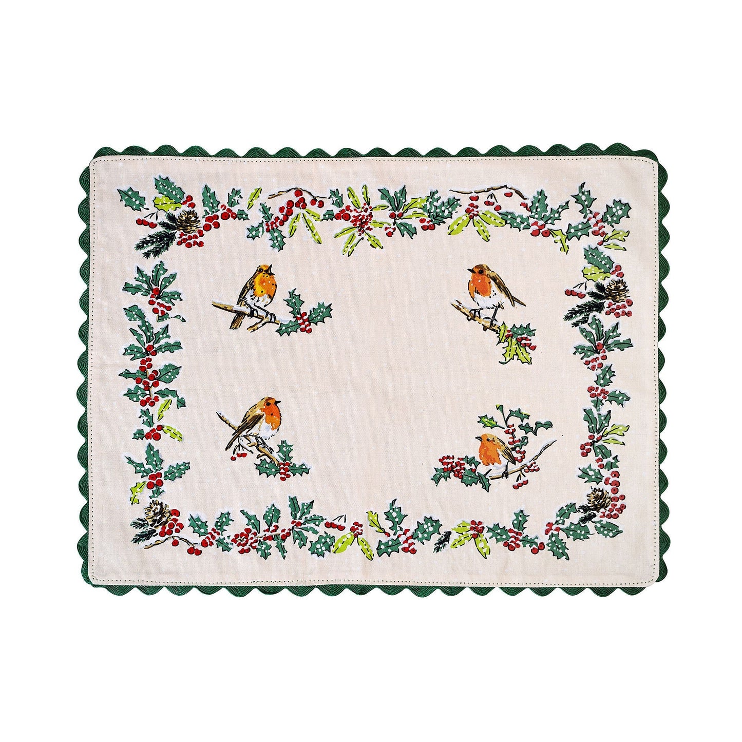Christmas Robins Cotton Placemats 2 Pack