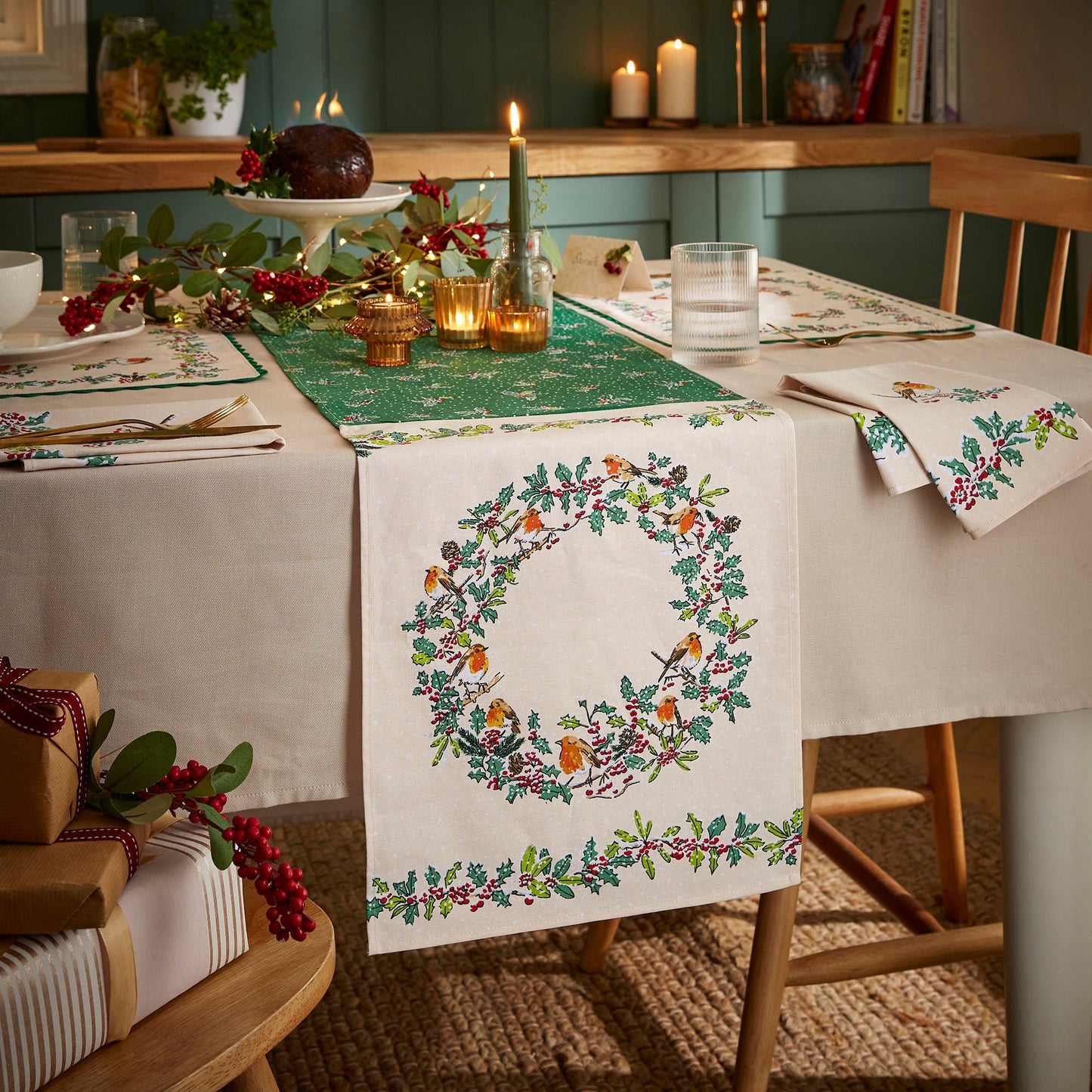 Christmas Robins Cotton Placemats 2 Pack