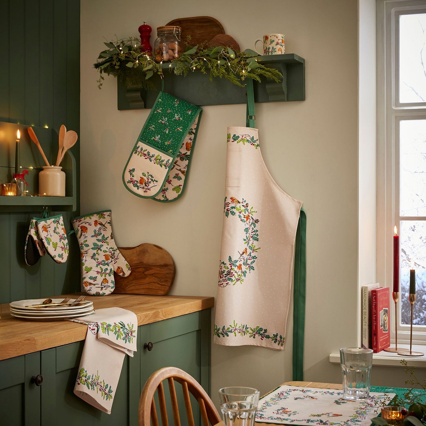 Christmas Robins Cotton Placemats 2 Pack