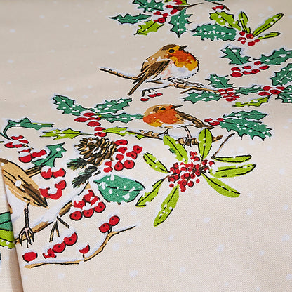 Christmas Robins Cotton Tea Towel