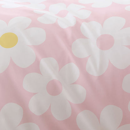 Retro Daisy Duvet Cover Set in Pink