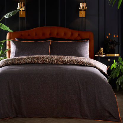 Roxy Leopard Print Duvet Cover Set in Black