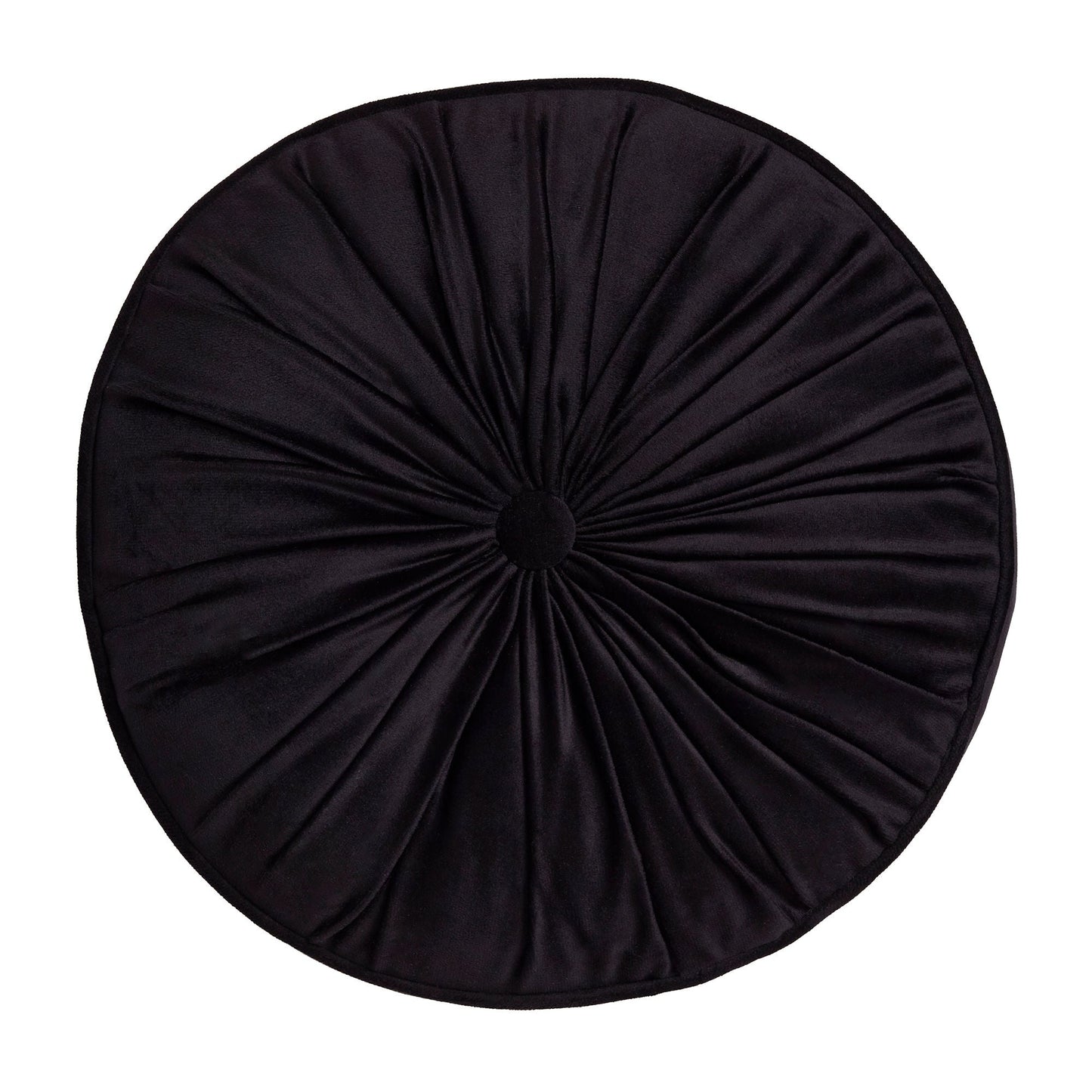 Round Pleat Round Cushion in Black