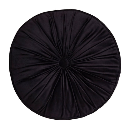 Round Pleat Round Cushion in Black