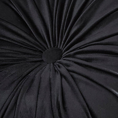 Round Pleat Round Cushion in Black