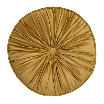 Round Pleat Round Cushion in Ochre