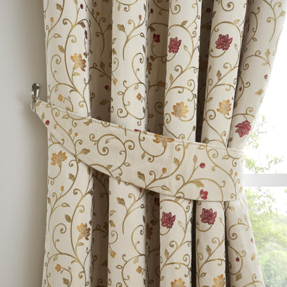 Renata Curtain Tiebacks in Natural/Red