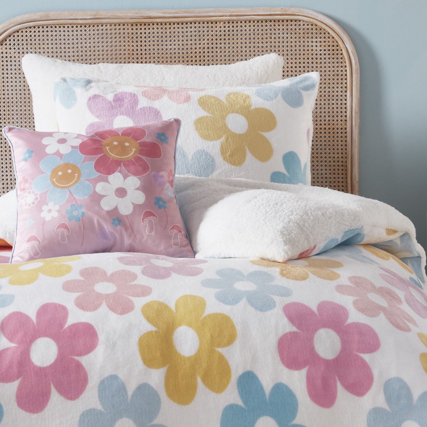 Retro Flower Duvet Cover Set in Multicolour
