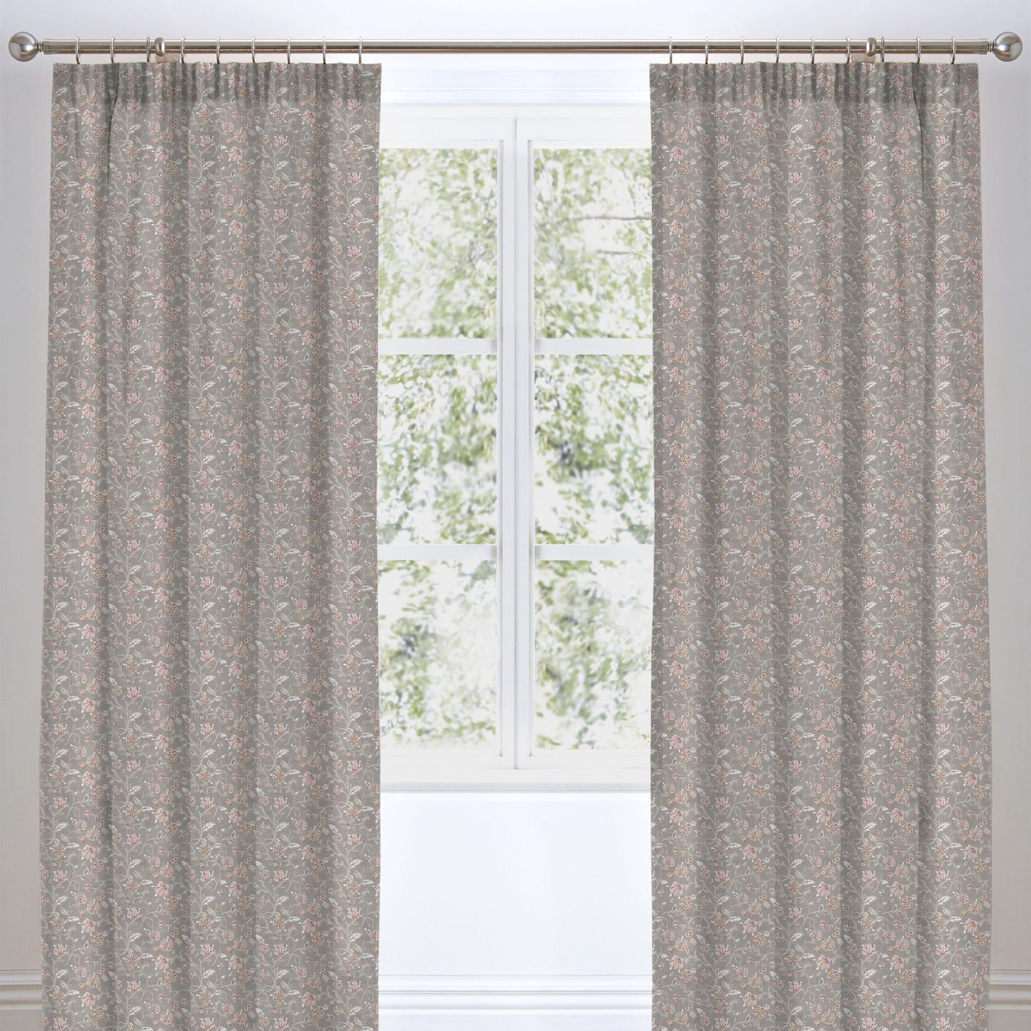 Roselle Pencil Pleat Curtains in Grey