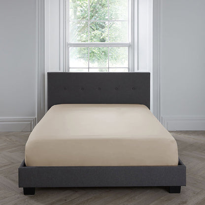 Plain Dye 32cm Deep Fitted Bed Sheet in Natural