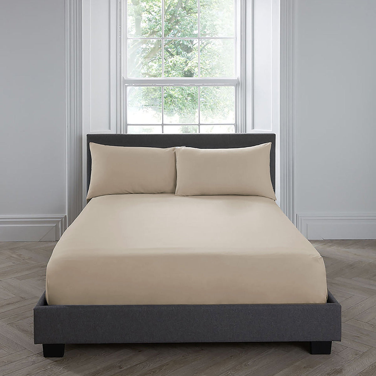 Plain Dye Pair of Housewife Pillowcases in Natural