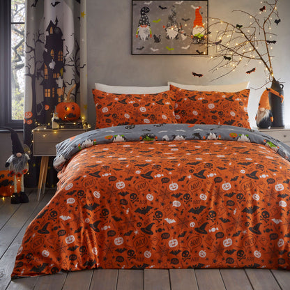 Scary Gonks Halloween Duvet Cover Set in Grey