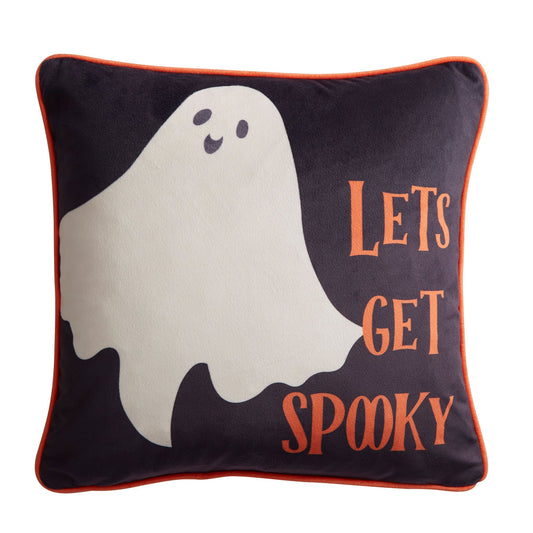 Spooky Ghosts Halloween Cushion in Grey