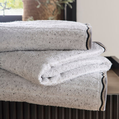 Speckle Rib Towels in White