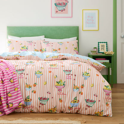 Summer Fruits Throw in Pink