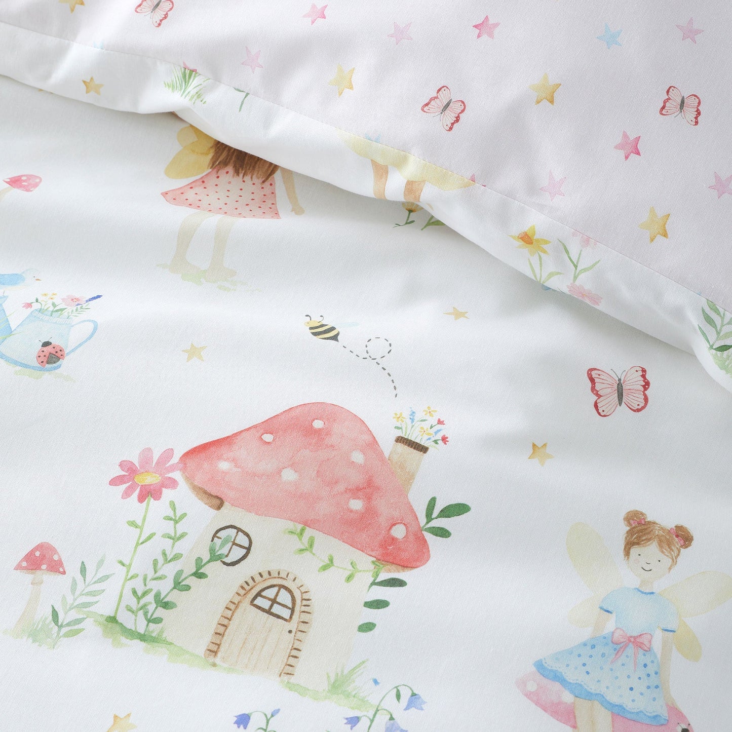 Summer Fairies Duvet Cover Set in Pink