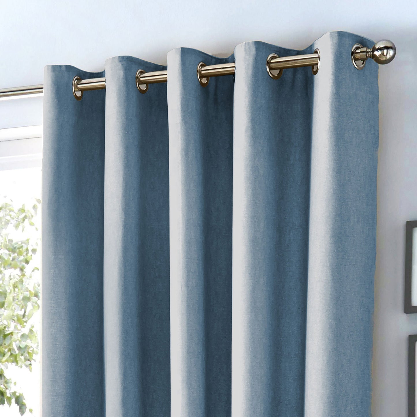 Sorbonne Eyelet Curtains in Blue