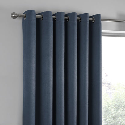 Strata Eyelet Curtains in Navy