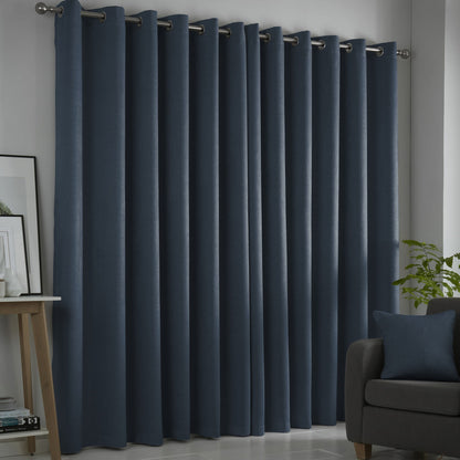 Strata Eyelet Curtains in Navy