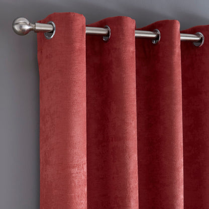 Strata Eyelet Curtains in Terracotta