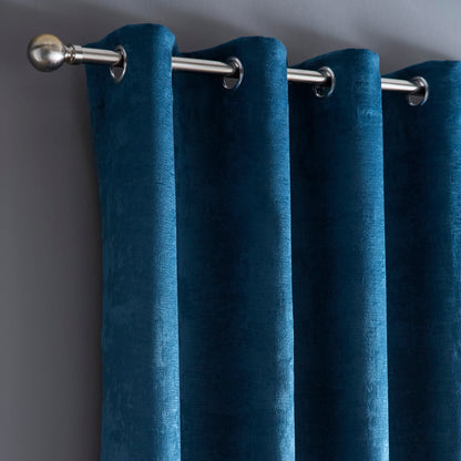 Strata Eyelet Curtains in Dark Teal