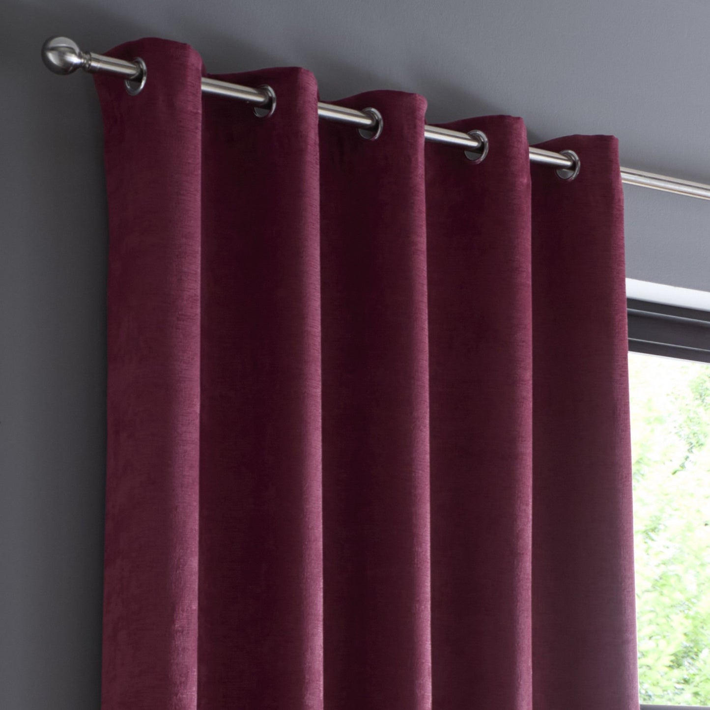 Strata Eyelet Curtains in Wine