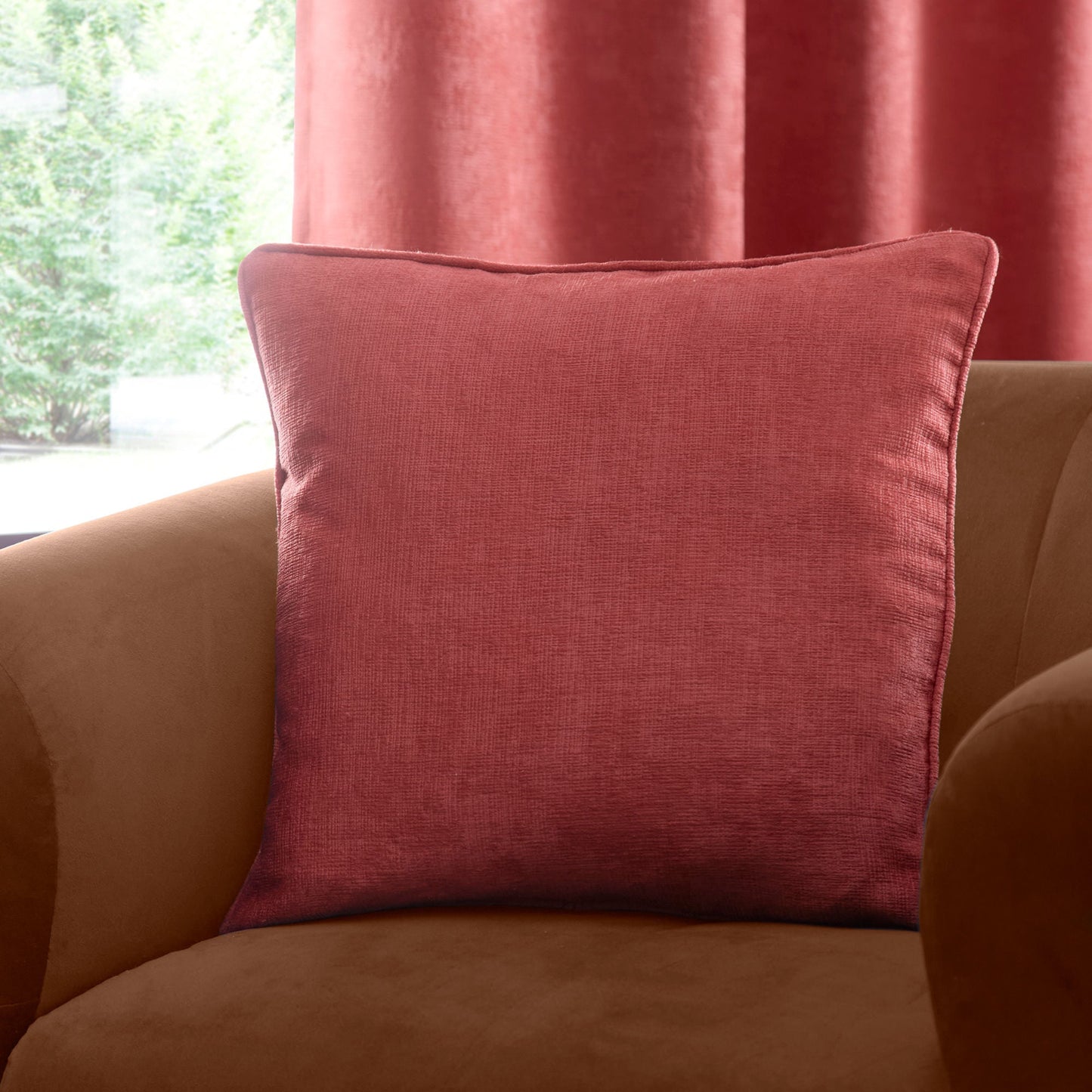 Strata Cushion in Terracotta