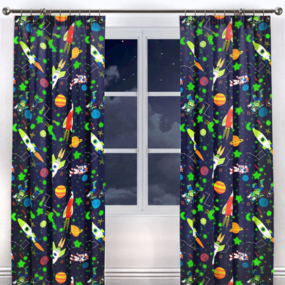 Supersonic Pencil Pleat Curtains in Blue