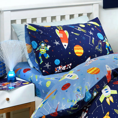 Supersonic Deep Fitted Bed Sheet in Blue