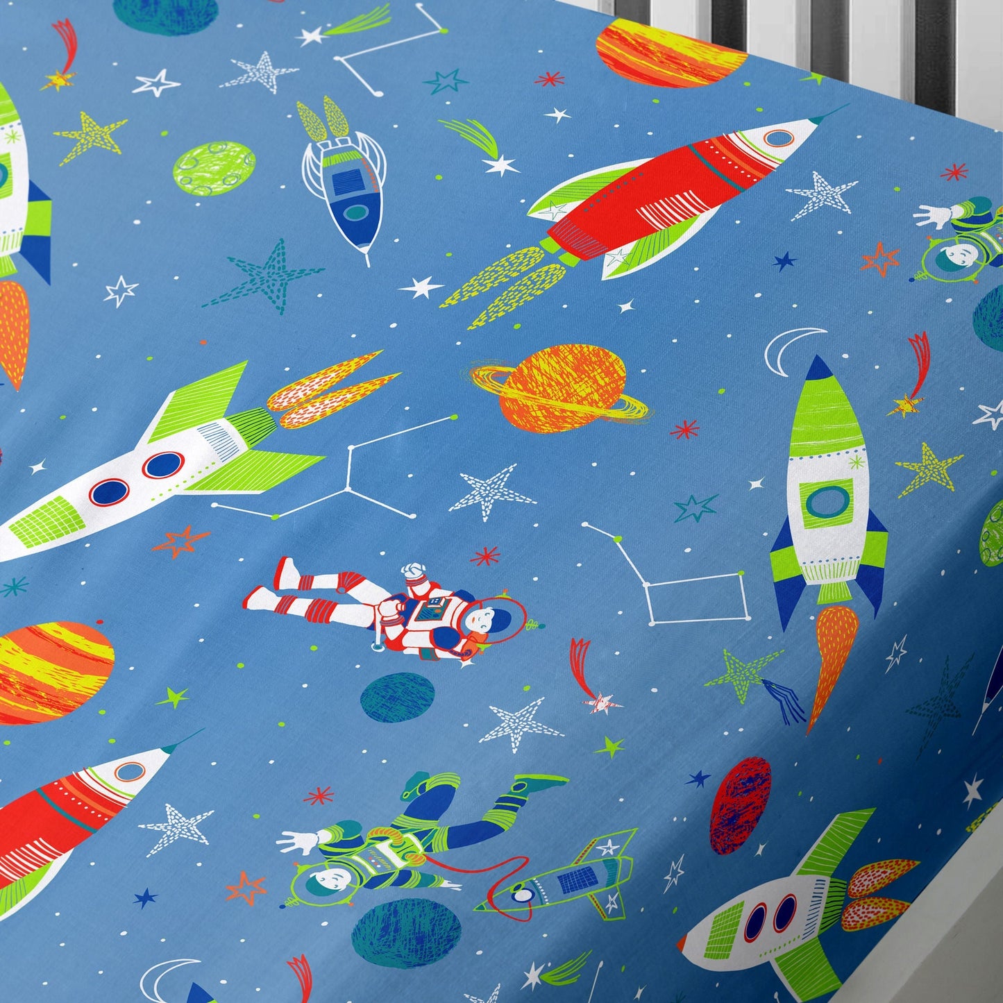 Supersonic Deep Fitted Bed Sheet in Blue