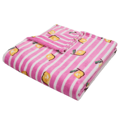 Summer Fruits Throw in Pink