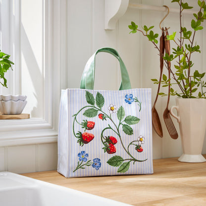 Strawberry Patch Foldable Tote Bag Medium