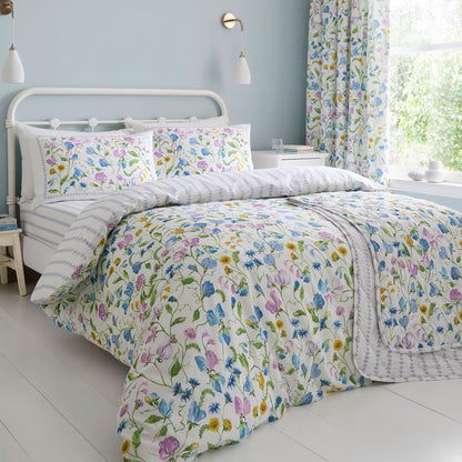 Sweetpea Floral Duvet Cover Set in Lilac