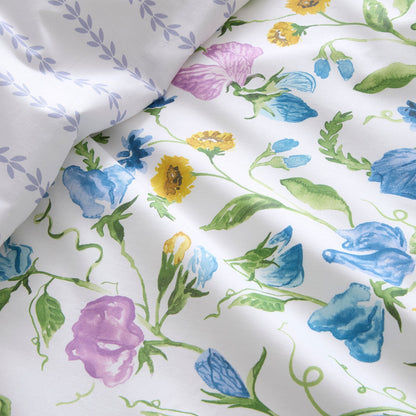 Sweetpea Floral Duvet Cover Set in Lilac