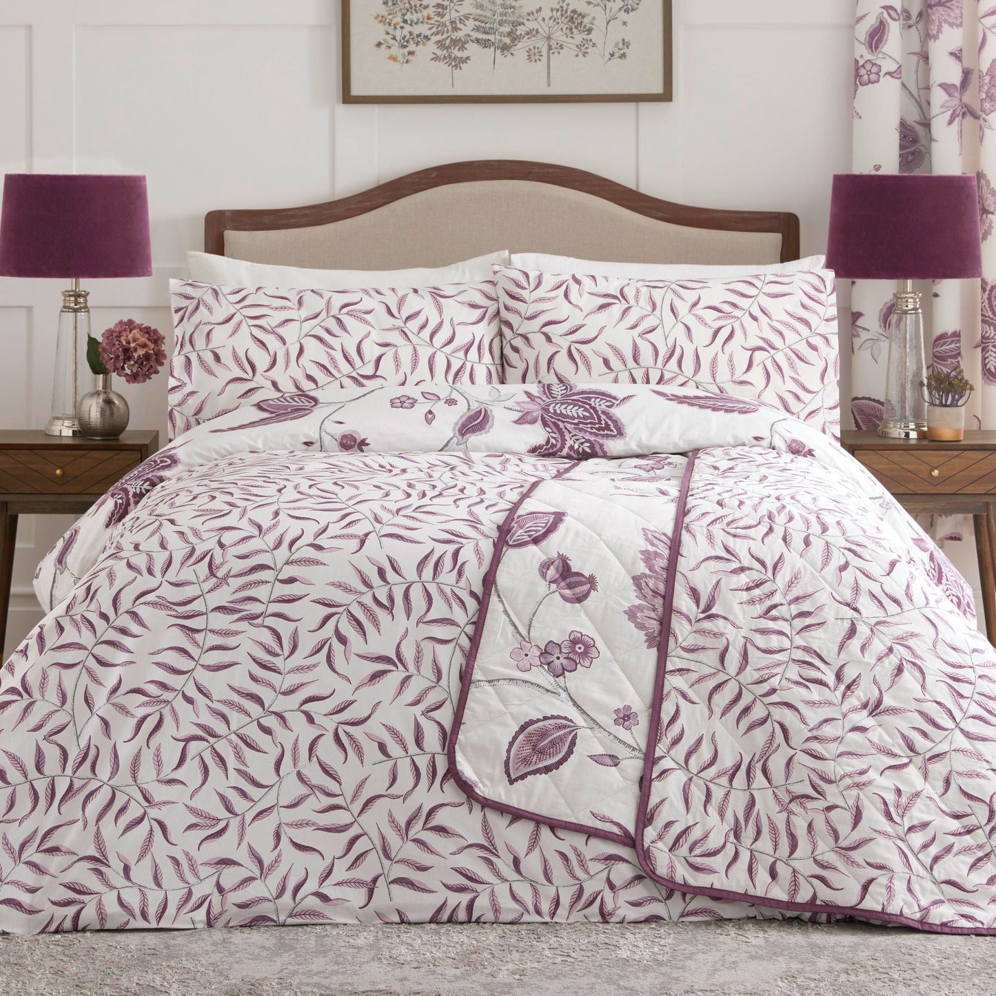 Samira Duvet Cover Set in Plum