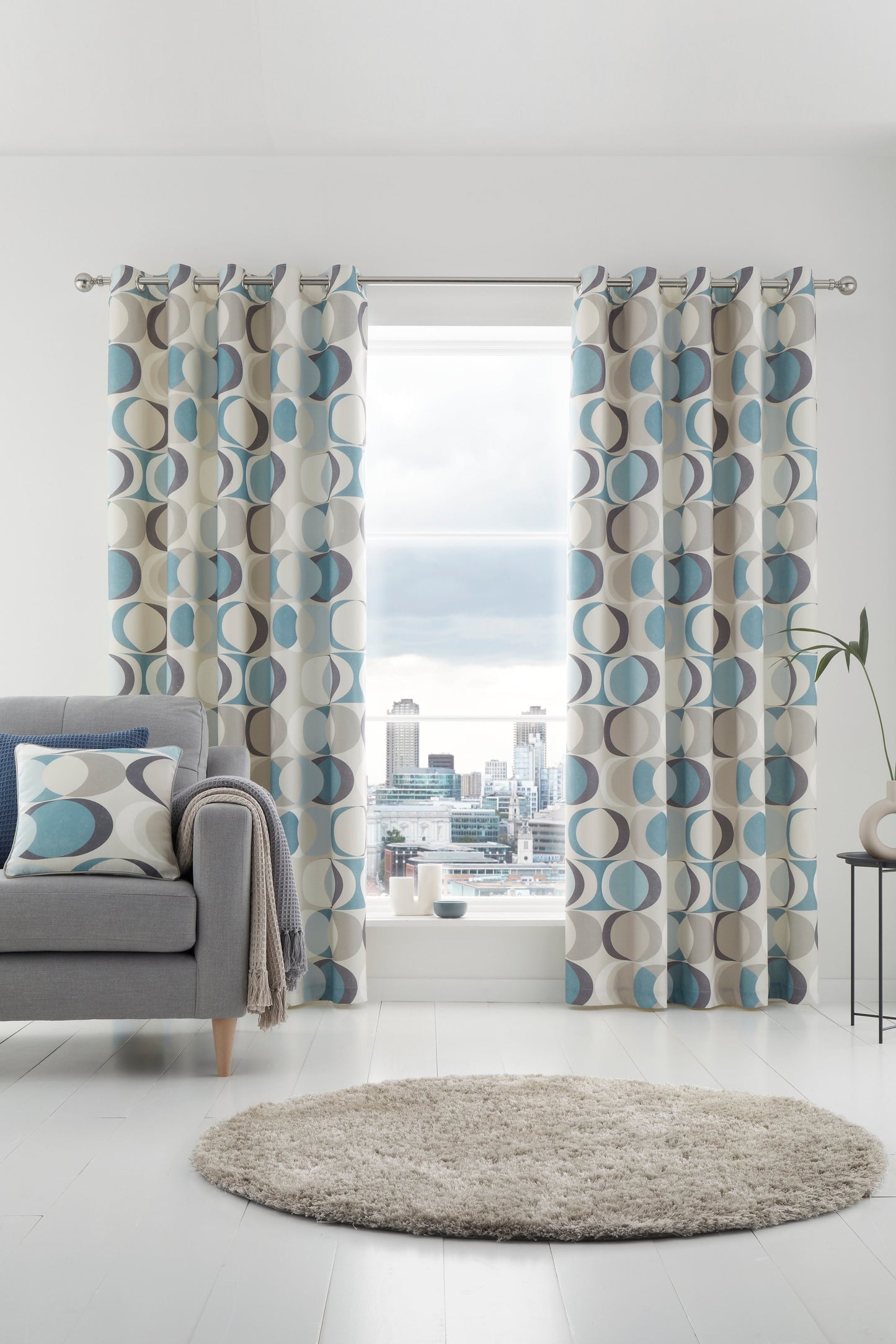 Sander Eyelet Curtains in Duck Egg