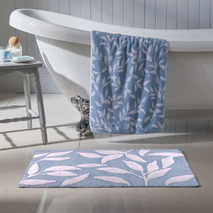 Sandringham Bath Mat in Blue