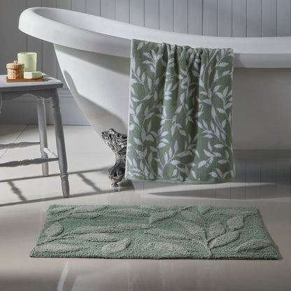 Sandringham Bath Mat in Steel/Sage