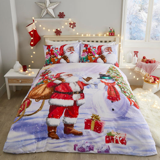 Santa & Snowy Duvet Cover Set in Multi