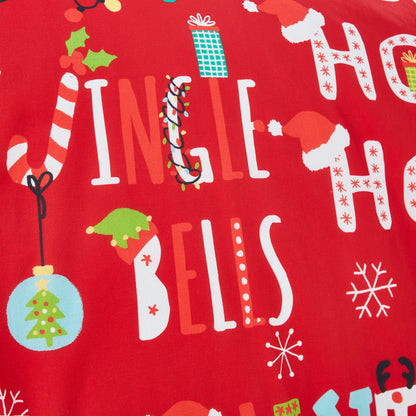Santa's Little Helper Duvet Cover Set in Red
