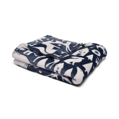 Scandi Animals Throw in Navy