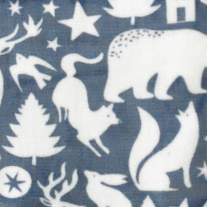 Scandi Animals Throw in Navy