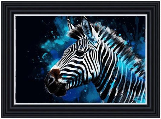 Zebra Blue Colour Splash