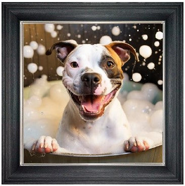 Bubble Bath Staffordshire Bull Terrier (White)