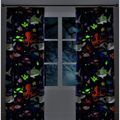 Sea Life Pencil Pleat Curtains in Multicolour