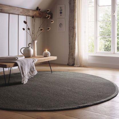 Origins Sisal Rug Dark Grey with Grey Border