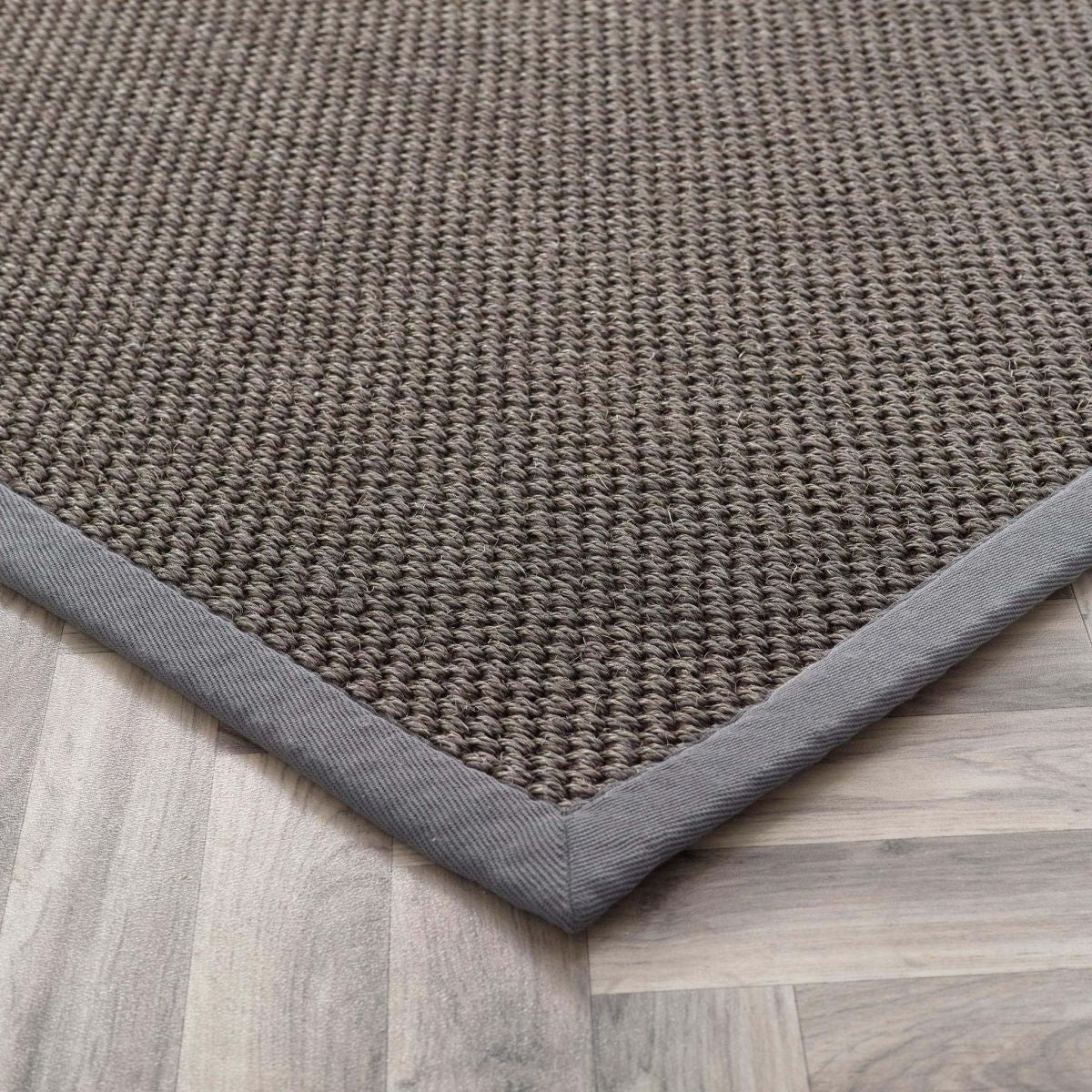 Origins Sisal Rug Dark Grey with Grey Border