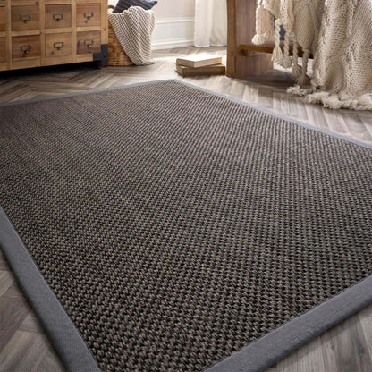Origins Sisal Rug Dark Grey with Grey Border
